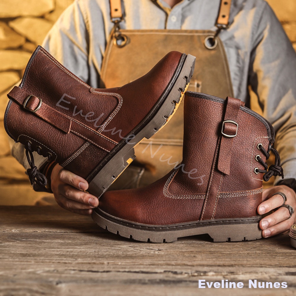 Leather Work Western - Sepatu Boots Kerja Kulit Sapi Asli