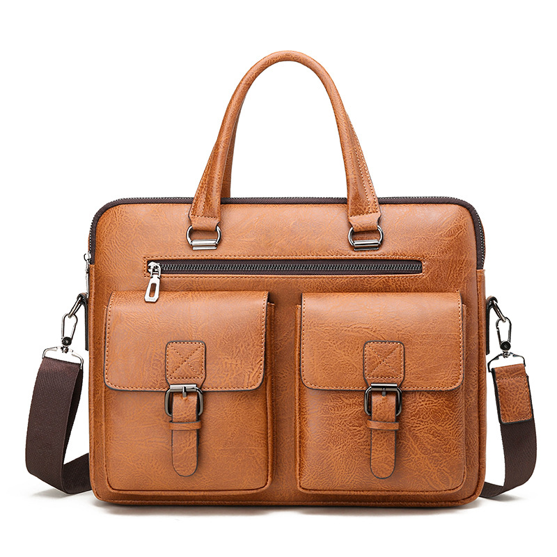 Leather Work Handbags - Tas kerja bisnis pria, bermerek mewah,
