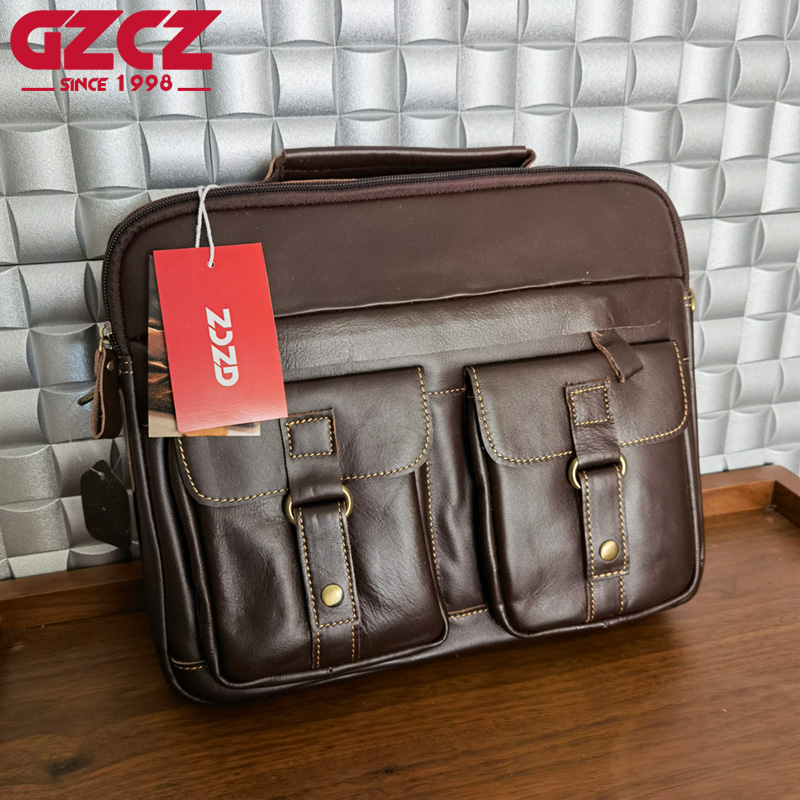 Leather Work Handbags - Tas Selempang Pria GZCZ, Tas Komputer