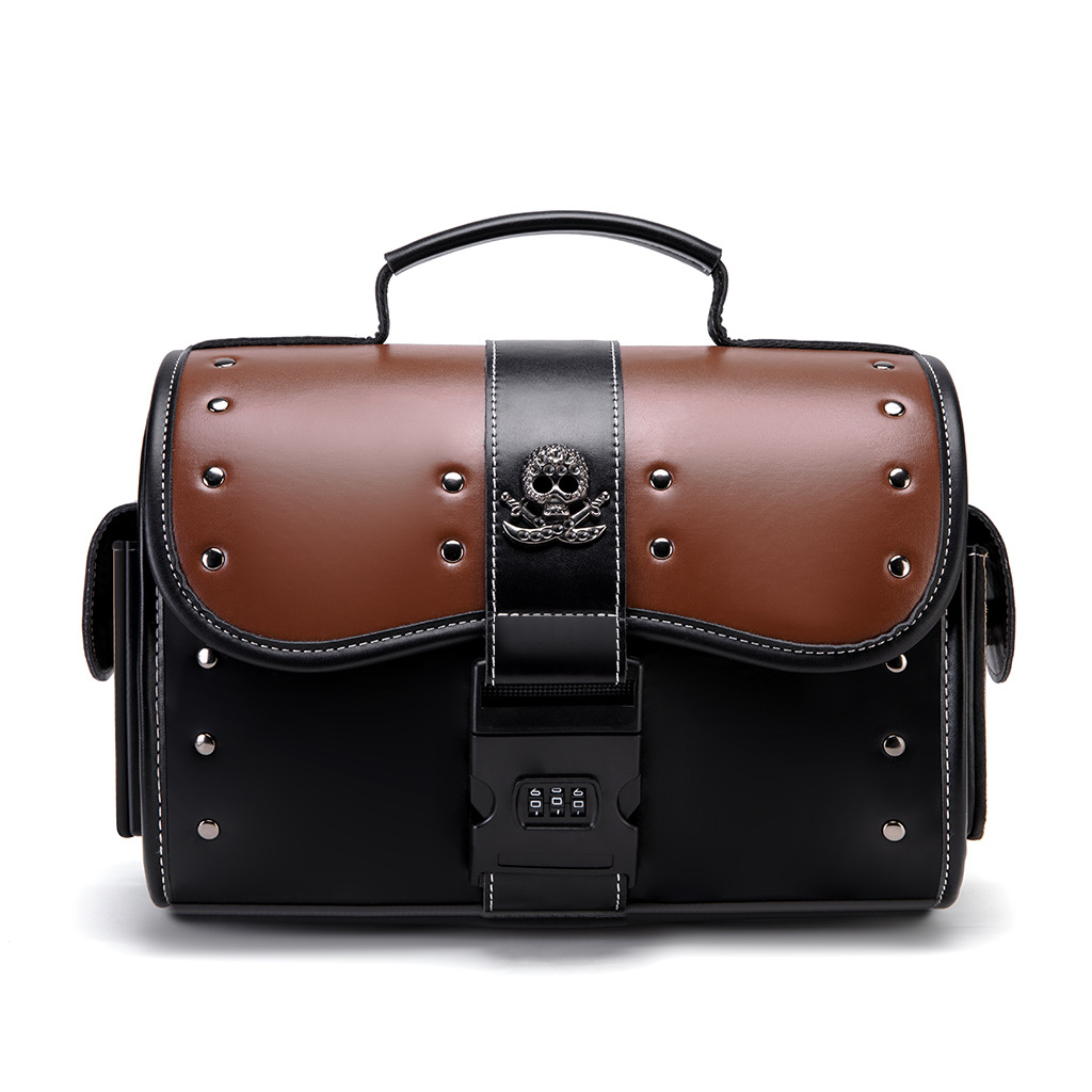 Leatherwork Rivets - Tas Samping Motor Vintage Motif Tengkorak