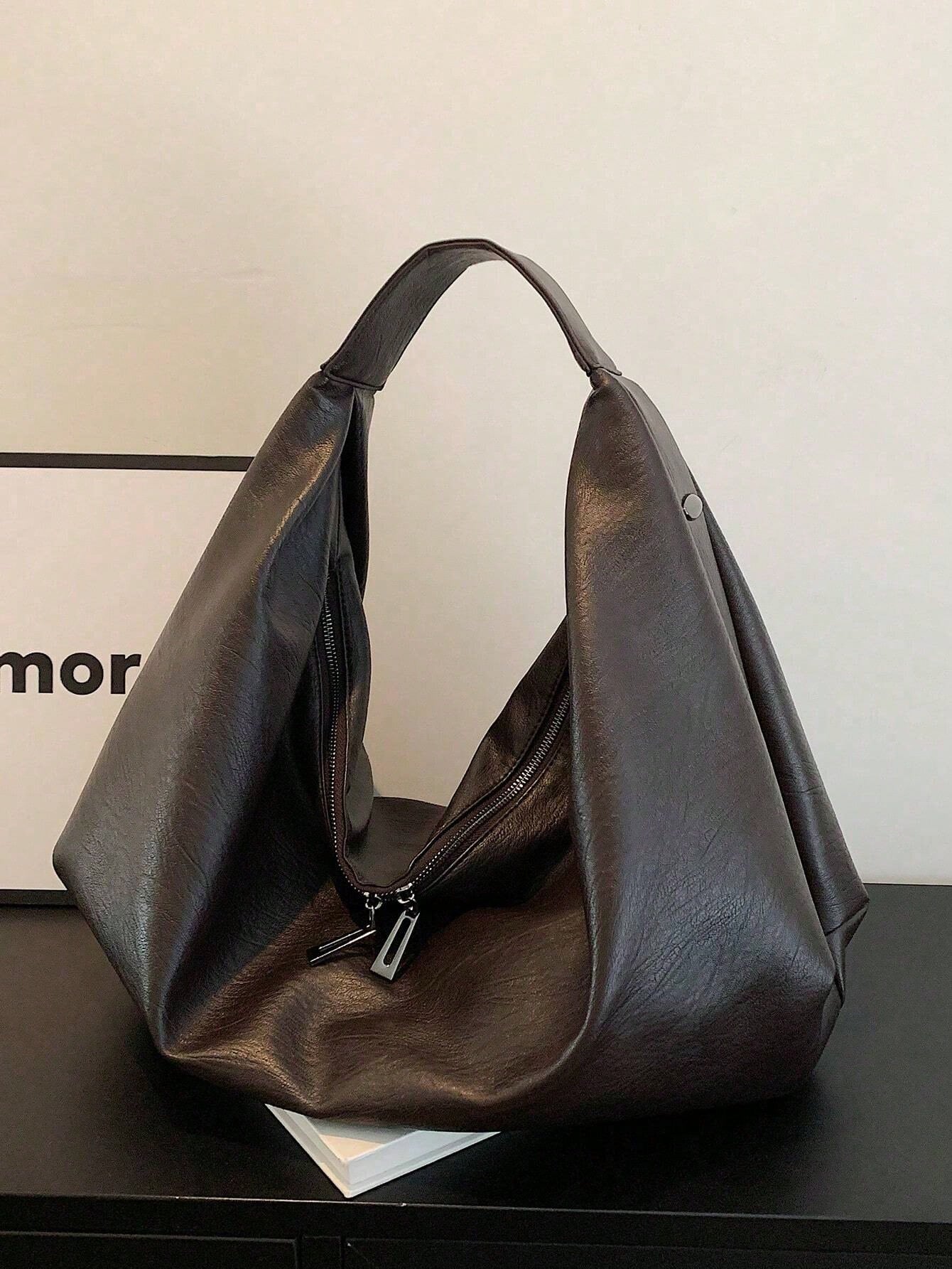 Leather Work Handbags - Tas Tote Kulit PU Kapasitas Besar