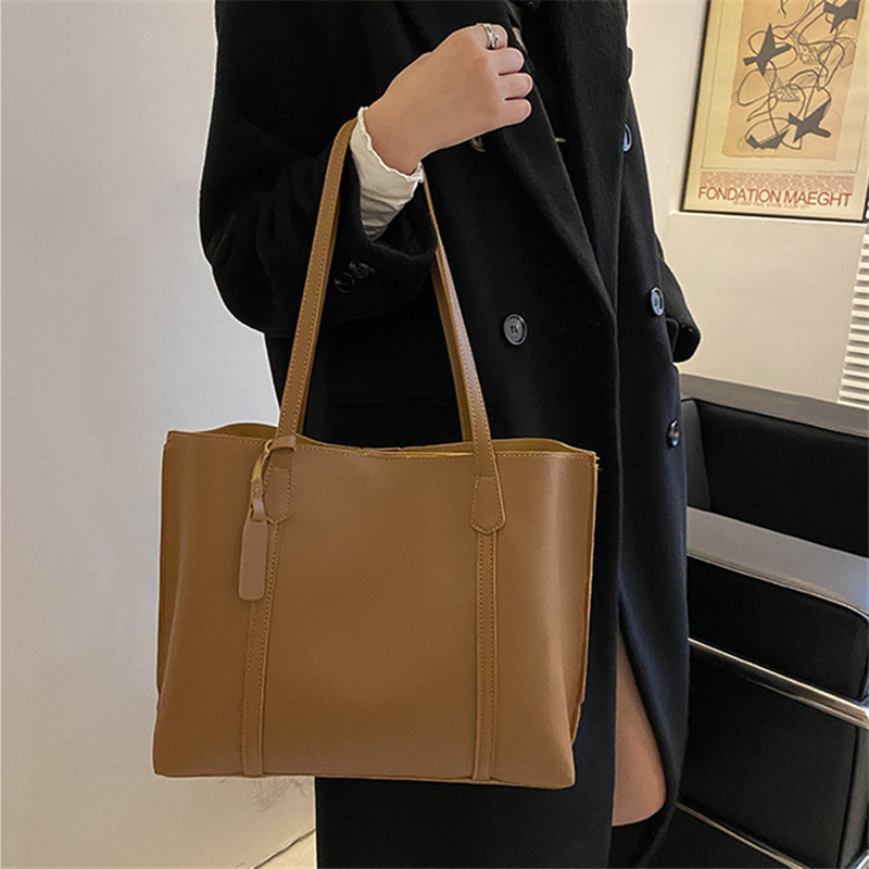 Tas Tote Kulit Imitasi Hitam K - Leather Work Handbags ulasan dan harga