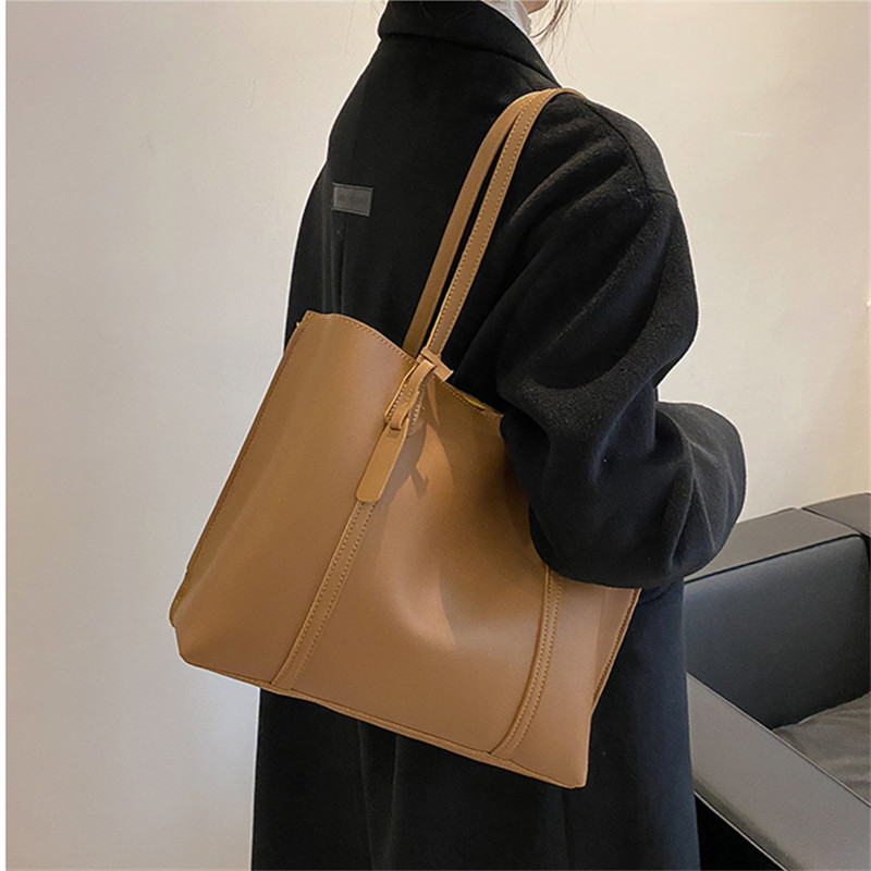 Tas Tote Kulit Imitasi Hitam K - Leather Work Handbags ulasan dan harga