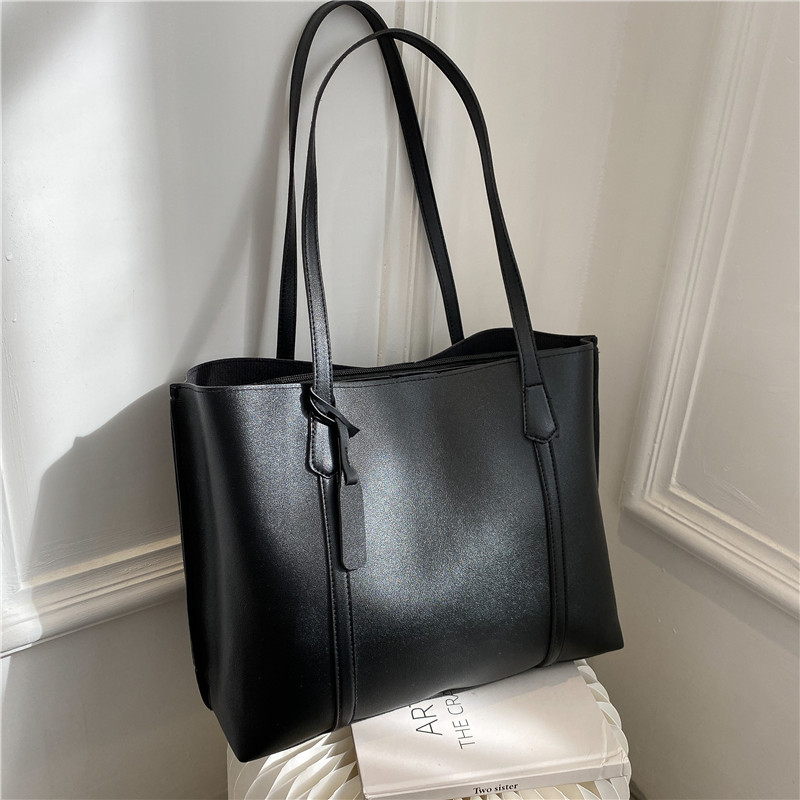 Tas Tote Kulit Imitasi Hitam K - Leather Work Handbags ulasan dan harga