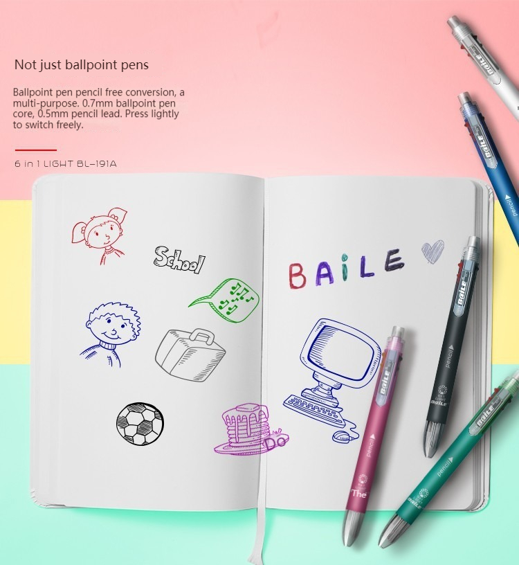 Set Pena Bolpoin 6 In 1 Multiw - Staedtler Pencil Lumocolor ulasan dan harga
