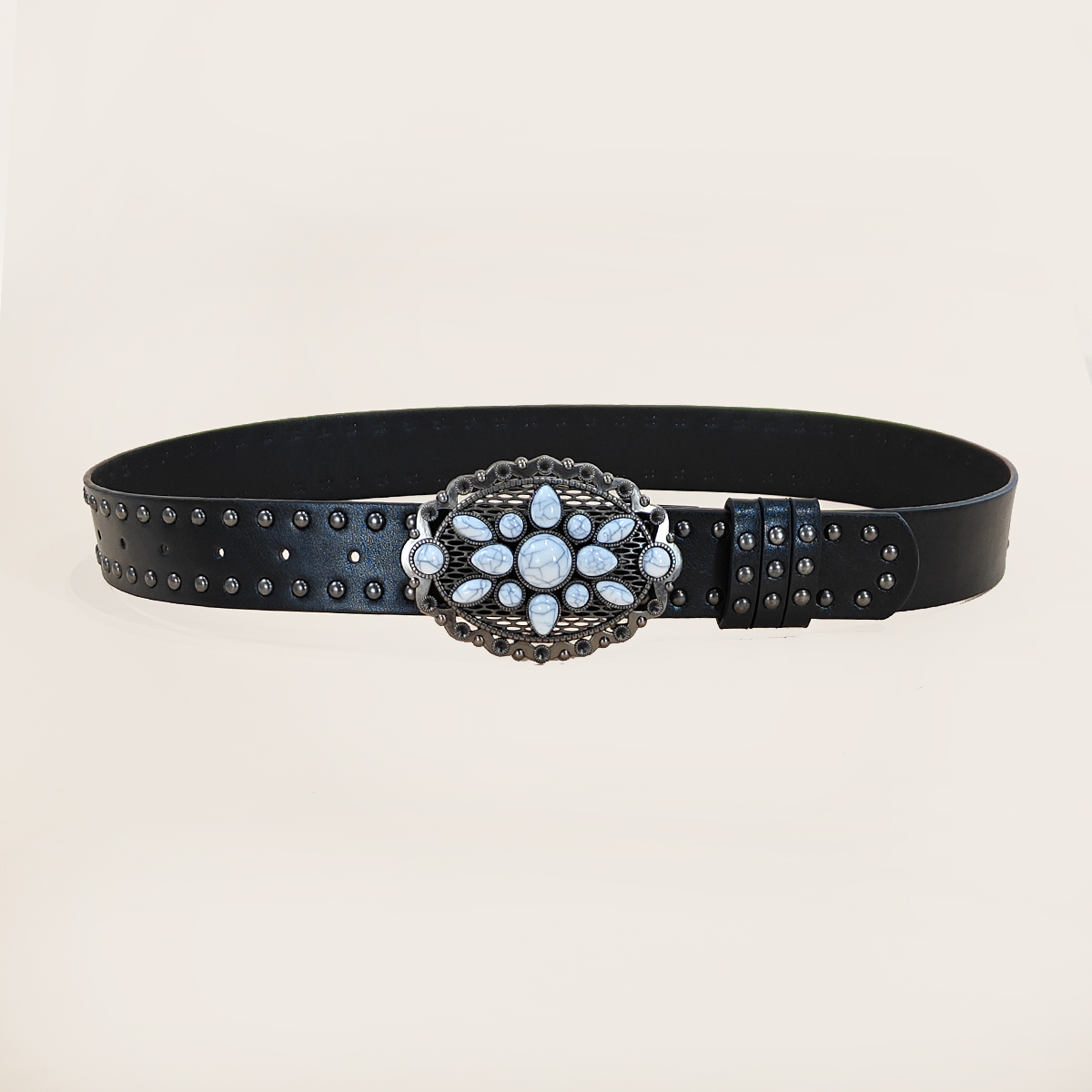 Sabuk Punk Rivet kasual pria d - Leather Work Western ulasan dan harga