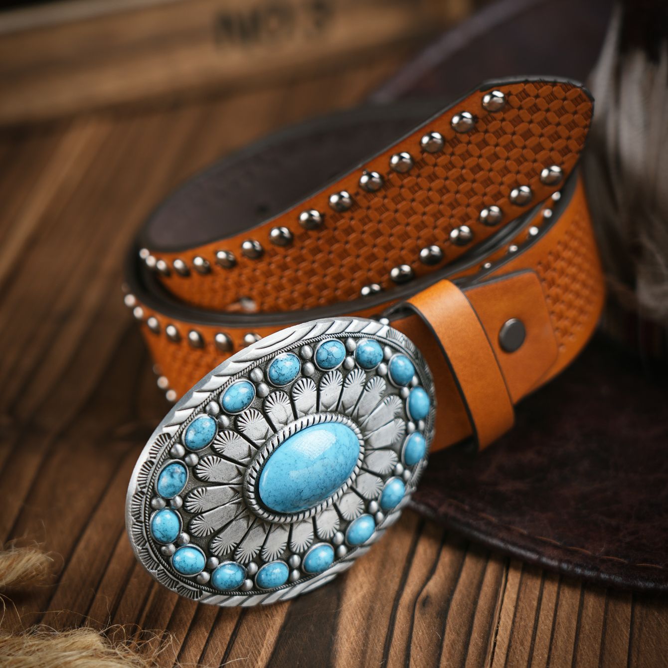 Sabuk Retro Kasual Pria dan Wa - Leather Work Western ulasan dan harga