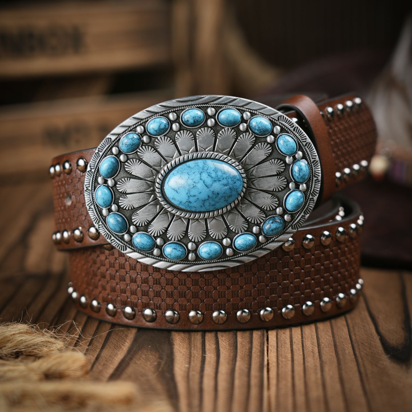 Sabuk Retro Kasual Pria dan Wa - Leather Work Western ulasan dan harga