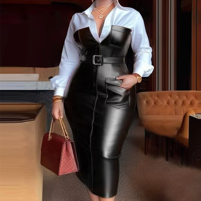 Gaun Wanita Kulit Imitasi Panj - Leatherwork Midnight ulasan dan harga
