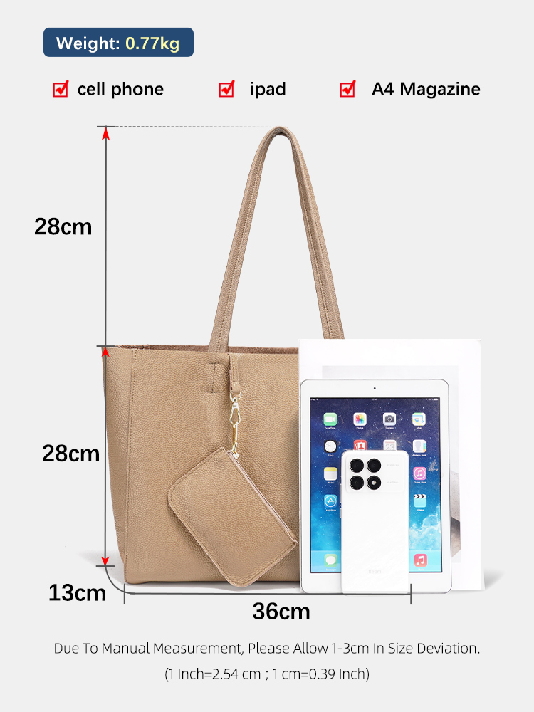 Tas Tote Besar Kulit Asli Zenc - Leather Work Handbags ulasan dan harga