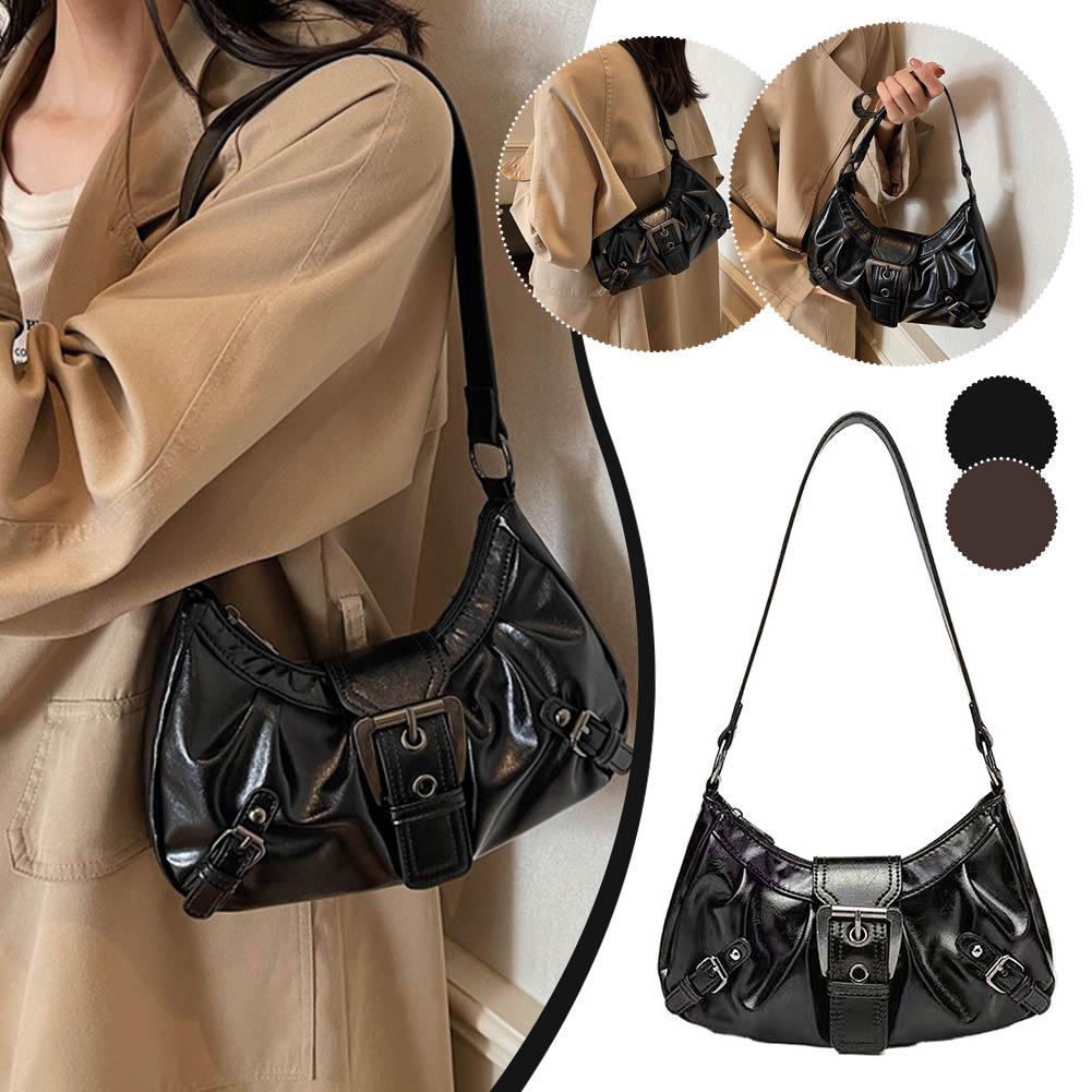 Tas Selempang Lipit Retro Y2K  - Leather Work Handbags ulasan dan harga