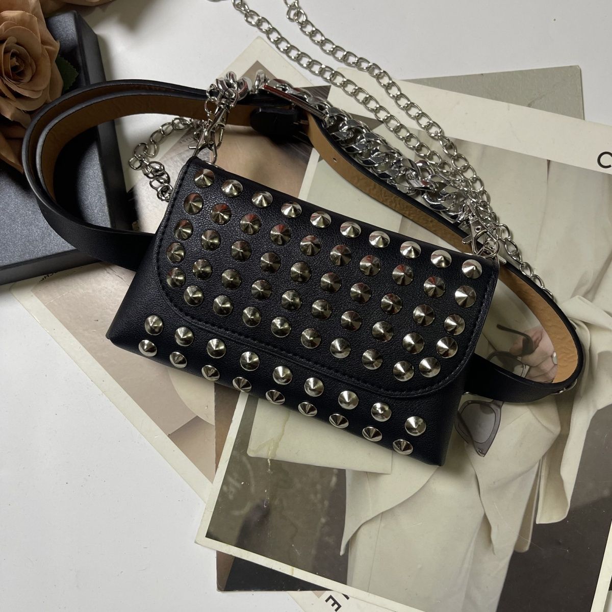 Tas Wanita Dekorasi Paku Kelin - Leatherwork Rivets ulasan dan harga