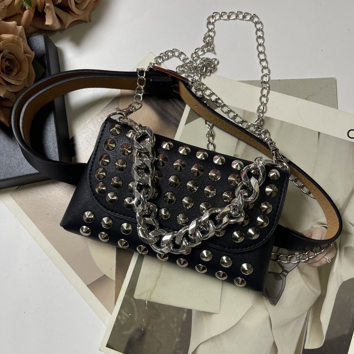 Tas Wanita Dekorasi Paku Kelin - Leatherwork Rivets ulasan dan harga