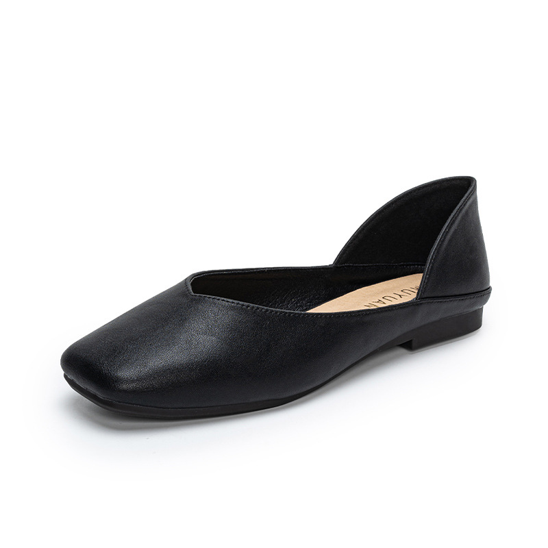 Sepatu flat wanita berbahan ku - Leather Work ulasan dan harga