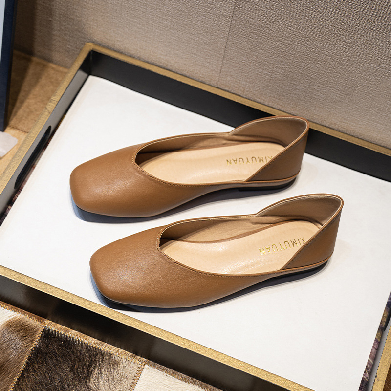 Sepatu flat wanita berbahan ku - Leather Work ulasan dan harga